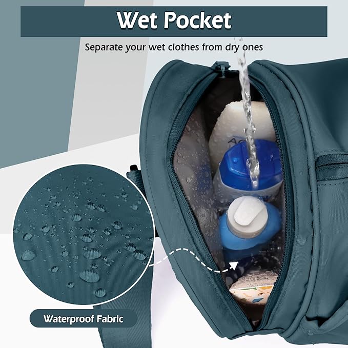 Peacock Blue Mini Duffle Bag - Waterproof Gym, Workout & Travel Bag for Women & Men