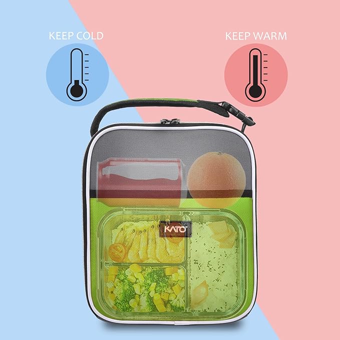 Insulated Lunch Box for Men Women, Portable Thermal Small Lunch Bag for Office Work Picnic, Reusable Compact Lunchbox Cooler Tote for Adults,Green