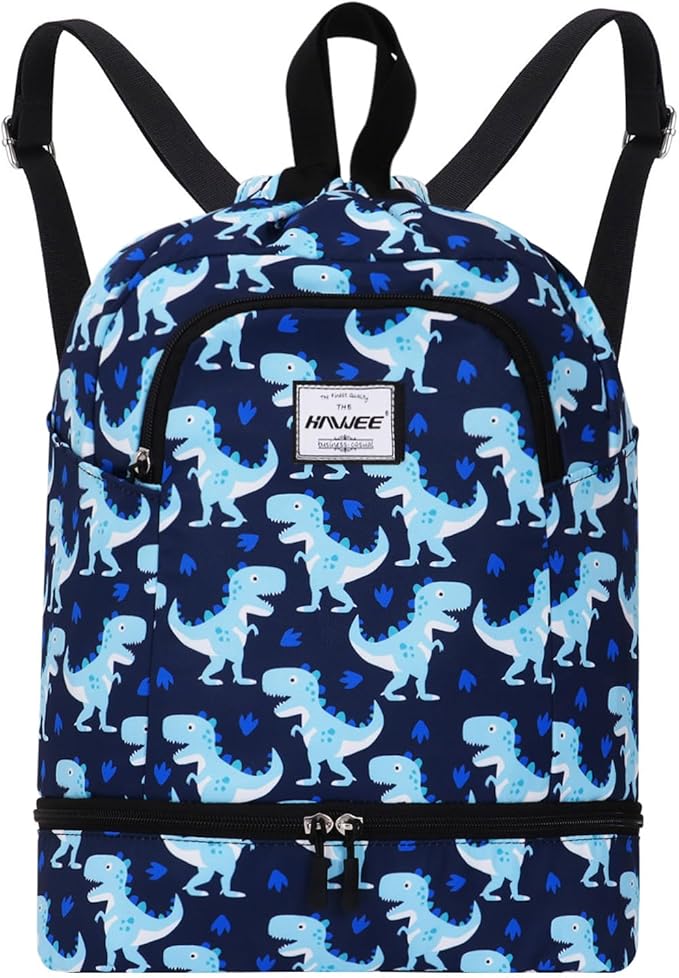 Dry Wet Drawstring Backpack with Shoe Compartment for Women Adjustable Gym Bag