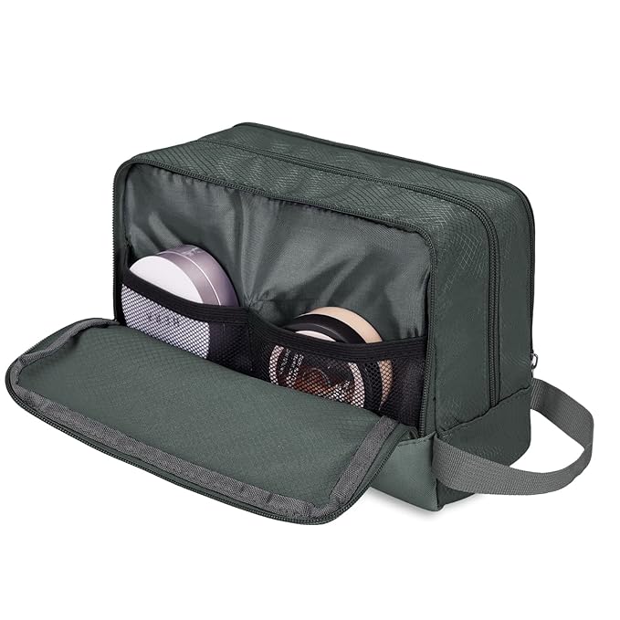 Toiletry Bag for Men Hanging Dopp Kit Water Resistant Shaving Bag Small Toiletry Bag for Traveling (Pure Gray)