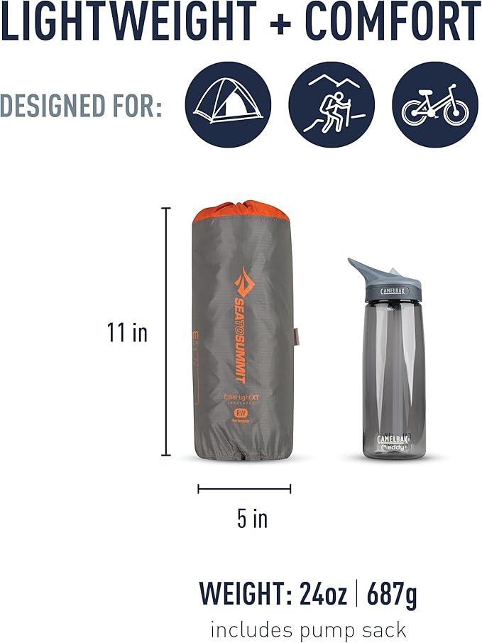 Sea to Summit Ether Light XT Extra-Thick Insulated Sleeping Pad, Rectangular - Regular (72 x 25 x 4 inches)