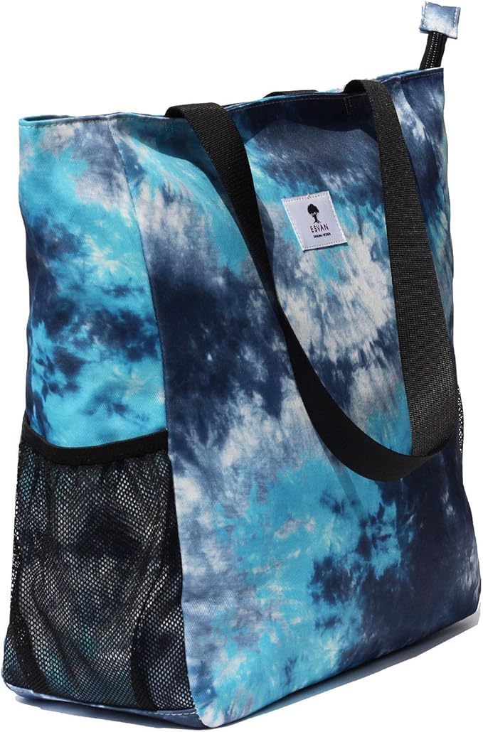 ESVAN Original Floral Water Resistant Large Tote Bag Shoulder Bag for Gym Beach Travel Daily Bags Upgraded