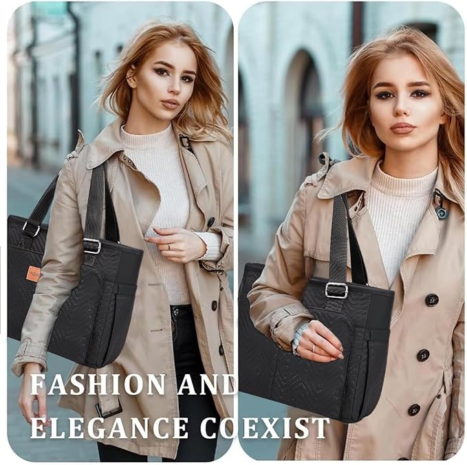 Large Women's Insulated Lunch Bag, Black, 12L, Composite and Aluminum