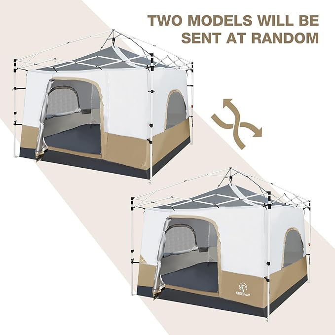 REDCAMP Canopy Camping Tent for Pop Up Canopy Tent, Inner Tent Converts Straight Leg 10'x10' or 10'x20' Canopy into Camping Tent, Fits 4-6 Person(Frame/Shelter NOT Included)