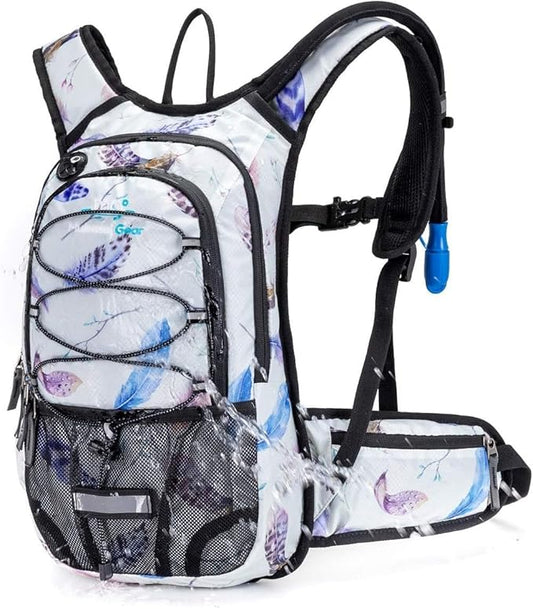15L Insulated Hydration Backpack Pack with 2L Water Bladder Lightweight Hiking Backpack Bag for Women Men Daypack for Hiking Running Festival Camping Biking