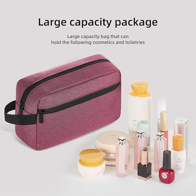 Travel Toiletry bag Toiletry bag for women men Hanging Cosmetic bag Travel accessories for Women Men (Purplish red)