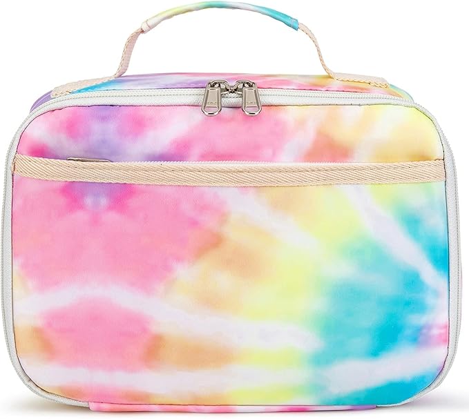 Kids Lunch Box Boys Girls Insulated Lunch Cooler Bag Reusable Lunch Tote Kit for School Travel (094 Tie Dye)