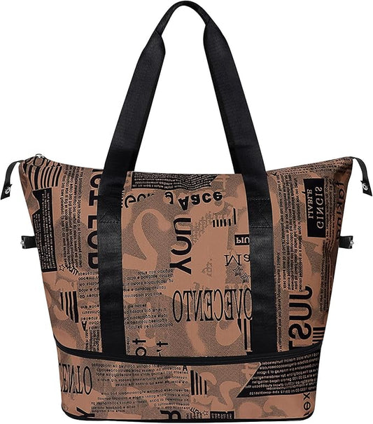 Womens Travel Duffel Bag Lightweight Sport Gym Bag Waterproof Weekender Overnight Bag with Wet and Dry Separation Pocket for Gym Training Yoga Fitness Swimming