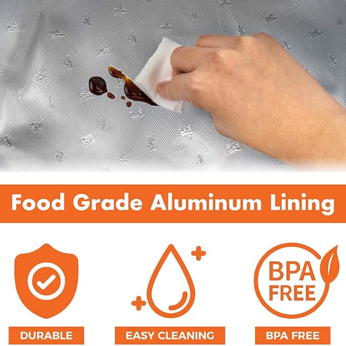 opux Lunch Box for Girls Boys Kids, Insulated Leakproof Lunch Bag, Reusable Teen Lunch Boxes for School, Medium Large lunchbox for Women Men Adult for Work with Front Back Pocket (Gray)