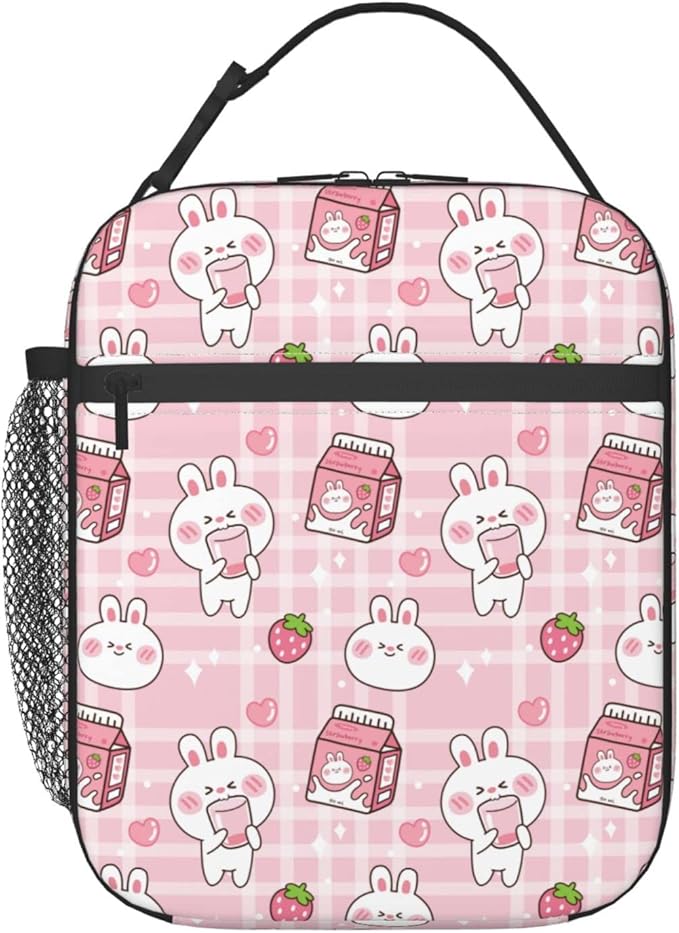 Bunny Milk Lunch Box Reusable Insulated Lunch Bag Thermal Cooler Tote For Boys Girls Teen School Men Women Picnic Travel Hiking