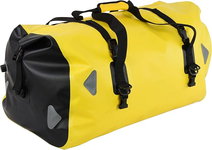 WILD HEART Waterproof Motorcycle Duffel Bag PVC500D Double-bottom With Rope Straps and Inner Pocket 40L 66L 100L for Kayaking, Camping, Boating,Motorcycle