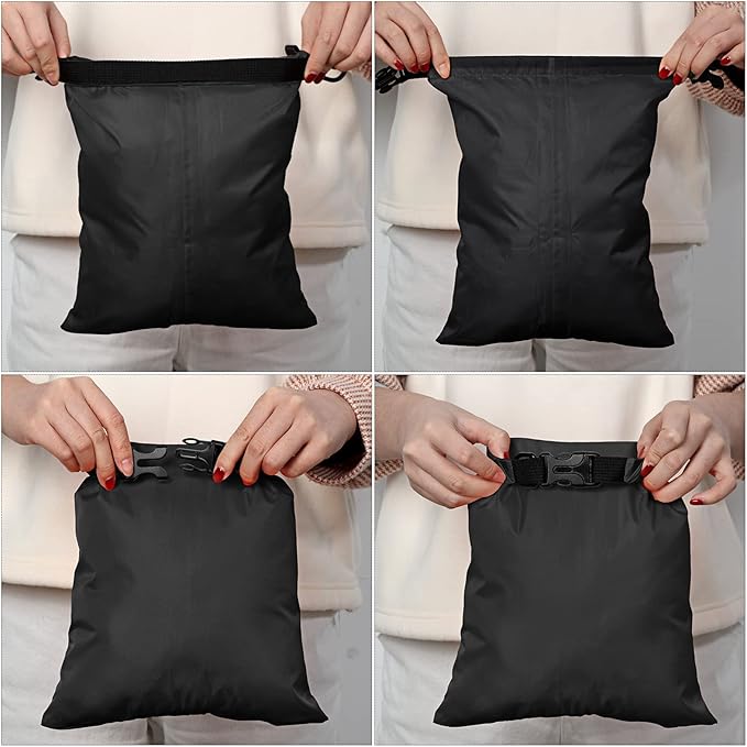 Waterproof Dry Bag Set 15 L+ 8 L +5 L+4 L+3 L+ 2 L Lightweight Sacks and Long Adjustable Shoulder Strap for Kayaking, Rafting, Boating, Hiking, Camping (Dark Colors,6 Pcs)