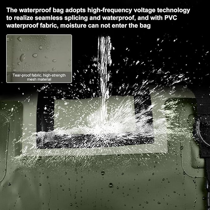 Waterproof Duffel Bag，Roll-Top Heavy Duty Dry Duffle Bag，Motorcycle Dry Bag，with Quick-fixed Straps，with Large Storage Space, Perfect for Traveling, Camping, Kayaking, Fishing & Canoeing (yellow, 40L)