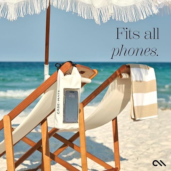 Case-Mate Sand Dollar Mini IP68 Waterproof Bucket Bag - Roll Top Dry Bag 2L Cap with Waterproof Pouch for Swimming Kayaking Boating Travel and More - For Phones Up to 7"