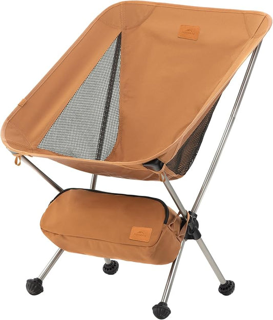 Naturehike YL08 Ultralight Camping Chair, 2.12 LBS Portable Backpacking Chair with Anti-Sinking Feet, Lightweight Compact Collapsible Camp Chair Folding Hiking Chair