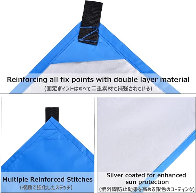 Azarxis Hammock Camping Tarp Rain Fly, Waterproof Tent Footprint Shelter Canopy Sunshade Cloth Picnic Mat for Outdoor Awning Hiking Beach Backpacking - Included Guy Lines & Stakes