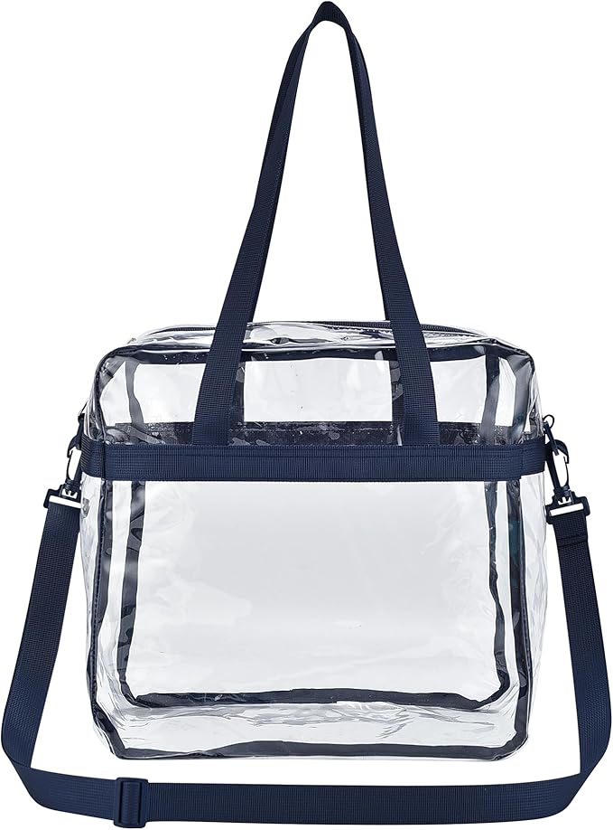 USPECLARE Clear Tote Stadium Approved, Security Travel & Gym Clear Bag for Work Sports Games Concerts