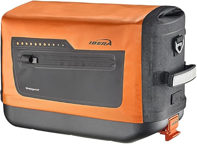 Ibera Bike Trunk Bag - PakRak Clip-On Quick-Release Waterproof Bicycle Commuter Bag
