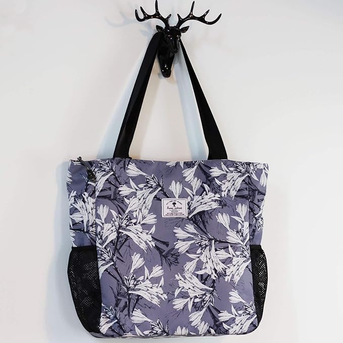 ESVAN Original Floral Water Resistant Large Tote Bag Shoulder Bag for Gym Beach Travel Daily Bags Upgraded