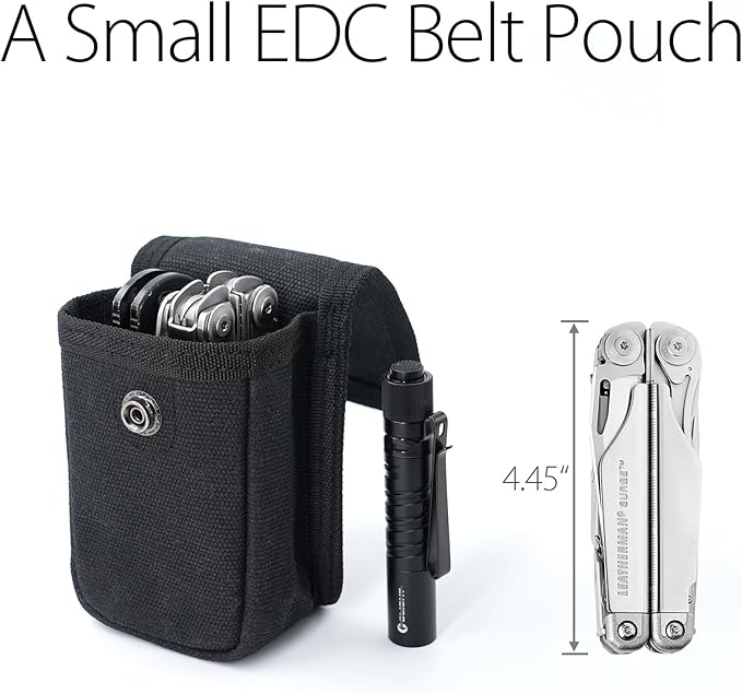 diodrio EDC Belt Pouch for Men Women, Small Compact EDC Holster Pouch with Belt Loop for Hiking, Fishing, Camping, Snap Closure, Classic Waxed Canvas