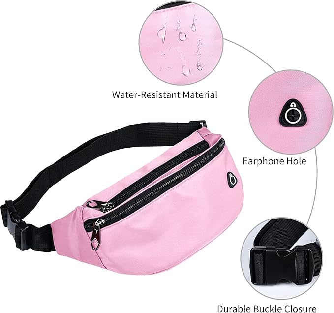 Fanny Pack for Men Women, Waterproof Sports Waist Bag Pack, Belt Bag for Travel Hiking Running