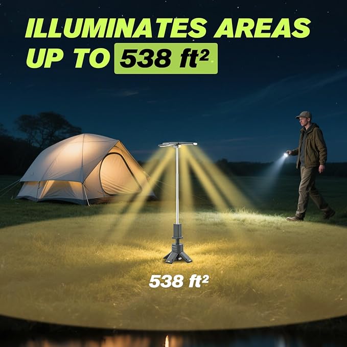 Telescopic Camping Lantern, 14000mAh Rechargeable Camping Lights with Portable Power Supply, Dimmable Magnetic Tent Lamps 6000 Lumen Outdoor Work Lighting for Hiking, Camping, Home Emergency