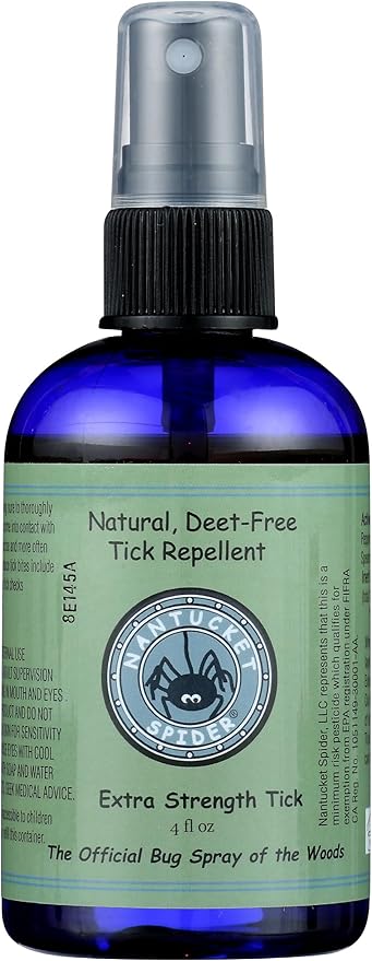 Nantucket Spider Extra Strength Tick Repellent Spray 4 oz | Made in USA | Essential Oils Tick Repellent