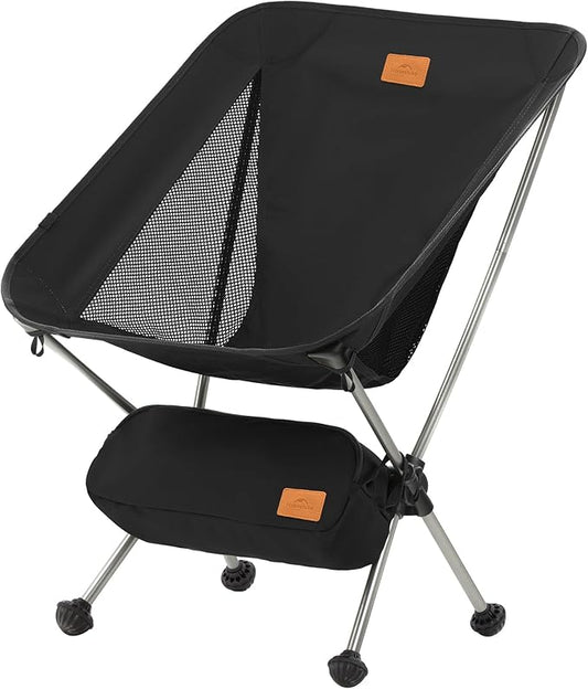 Naturehike YL08 Ultralight Camping Chair, 2.12 LBS Portable Backpacking Chair with Anti-Sinking Feet, Lightweight Compact Collapsible Camp Chair Folding Hiking Chair