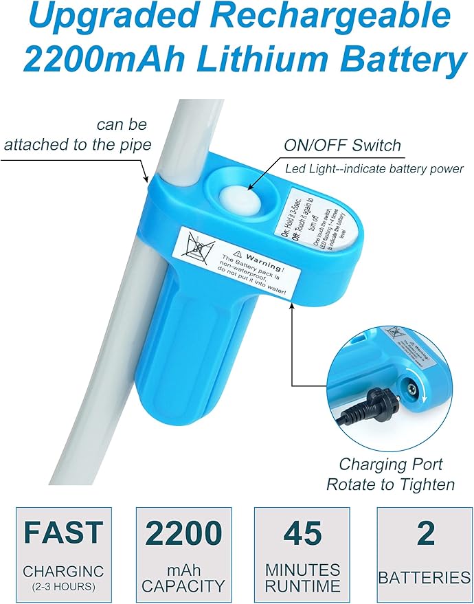 innhom Portable Shower Camping Shower Outdoor Camp Shower Pump, Electric Rechargeable Portable Camping Shower, Powered by Rechargeable Battery