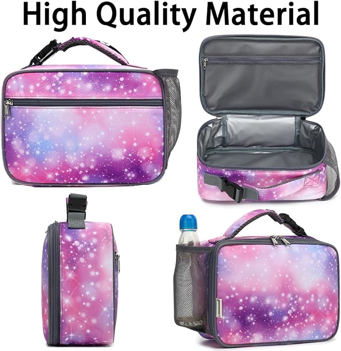 Insulated Lunch Box for School, Thermal Reusable Durable Freezable Lunch Bags for Kids Boys Girls Men Women - Small Soft Cooler Portable Lunch Tote Kit for Work Picnic Travel,Star
