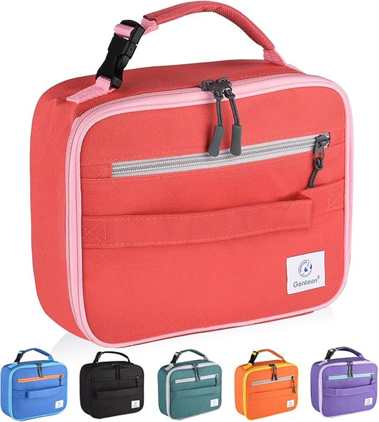 Genteen Lunch Box Lunch Bag for Kids Girls,Insulated Lunch Bag Women,Reusable Lunchbox for School,Work,Outdoor (Red)