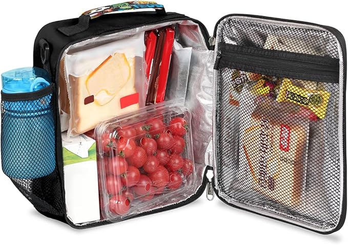 cfpolar Insulated Lunch Bags Sport Symbol Soccer Lunch Box for Men Boys Girls Reusable Mini Cooler Lunch Tote Lunchbox Thermal Meal Tote Kit with Shoulder Strap for Work School Picnic