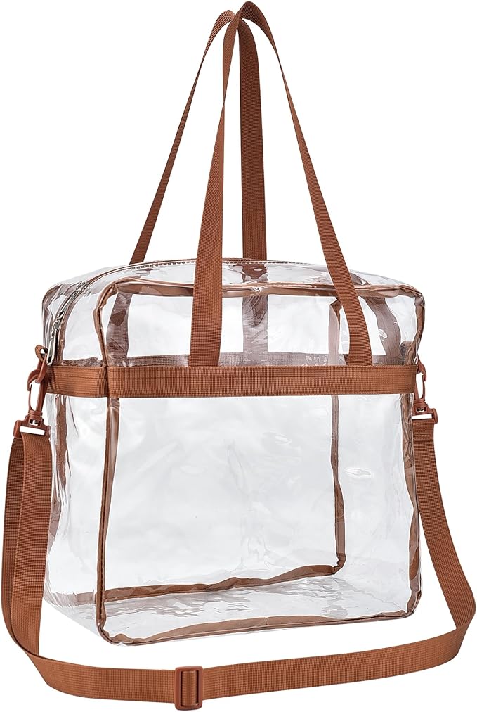 USPECLARE Clear Tote Stadium Approved, Security Travel & Gym Clear Bag for Work Sports Games Concerts