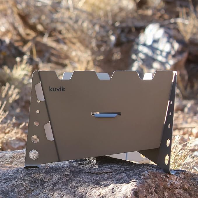 Kuvik Titanium Solid Fuel Stove - Ultralight and Compact Stove for Backpacking, Camping, and Survival