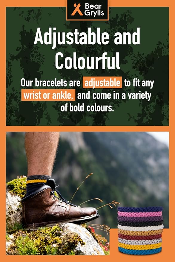 Mosquito Repellent Bracelets | Crafted for Adventure | Adjustable Leather | DEET-Free | Long-Lasting Protection | Pack of 10