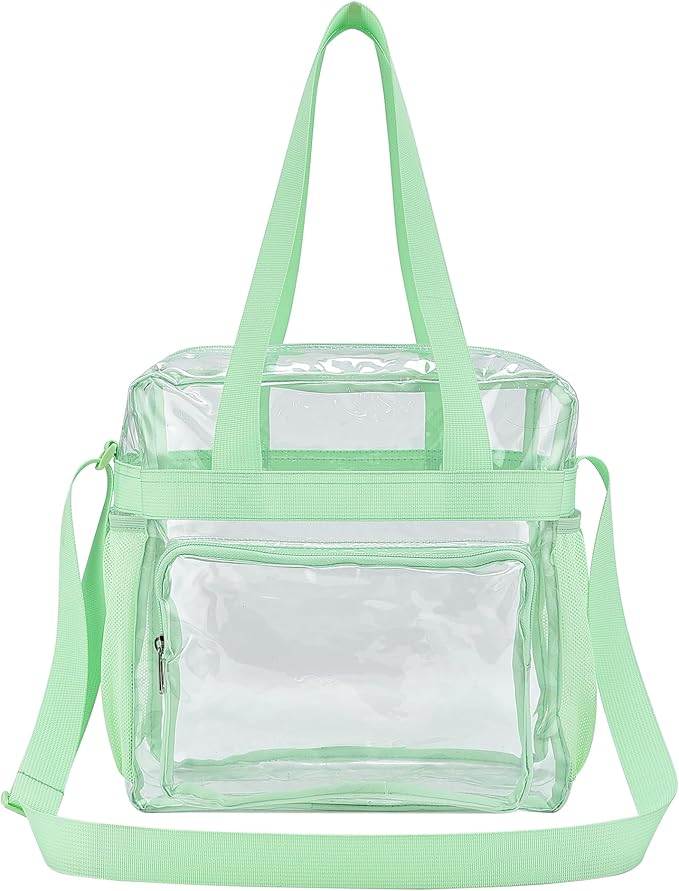 USPECLARE Clear Tote Stadium Approved, Security Travel & Gym Clear Bag for Work Sports Games Concerts