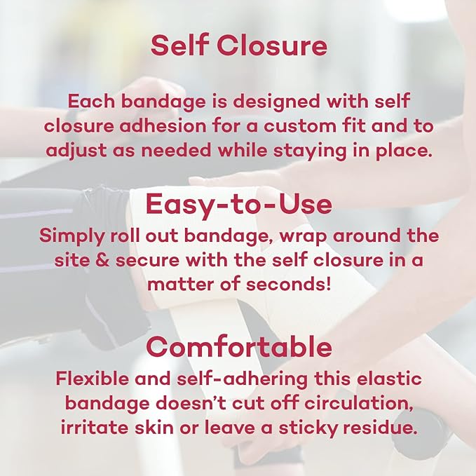 Dealmed 6" Elastic Bandage Wrap with Self-Closure – 50 Elastic Bandages, 5 Yards Stretched Compression Bandage Wrap, Wound Care Product for First Aid Kit and Medical Facilities