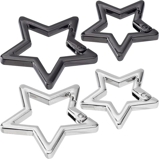 Star Carabiner, Zinc Alloy Heavy Duty Star Shaped Keychain Clip, Carabiner Clip for Camping, Hiking, Fishing