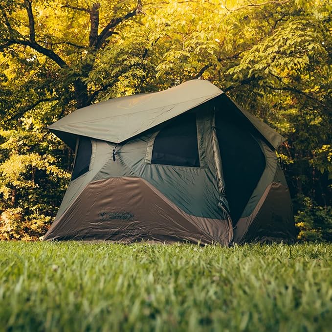 Gazelle T4 Overland Edition GT401GR Pop-Up Portable Camping Hub Tent, Easy Instant Set up in 90 Seconds, Alpine Green/Moss, 4-Person, Family, Overlanding