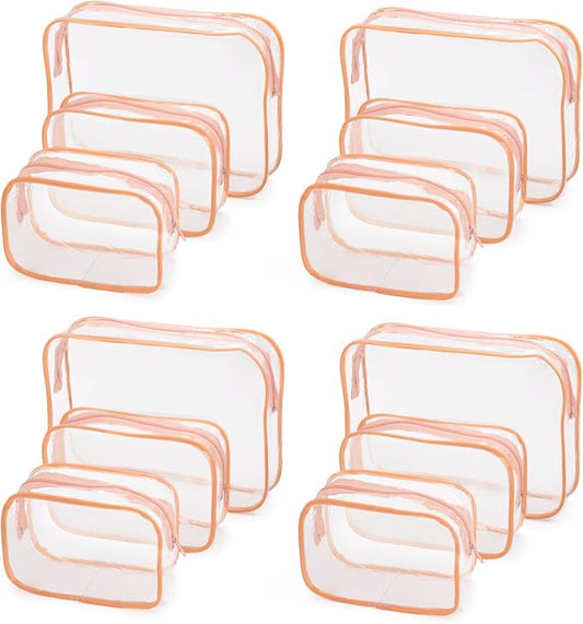 Tbestmax 10 Pack Clear Cosmetic Bags Makeup Bags Portable Waterproof TSA Approved Travel Toiletry Bags Organizer