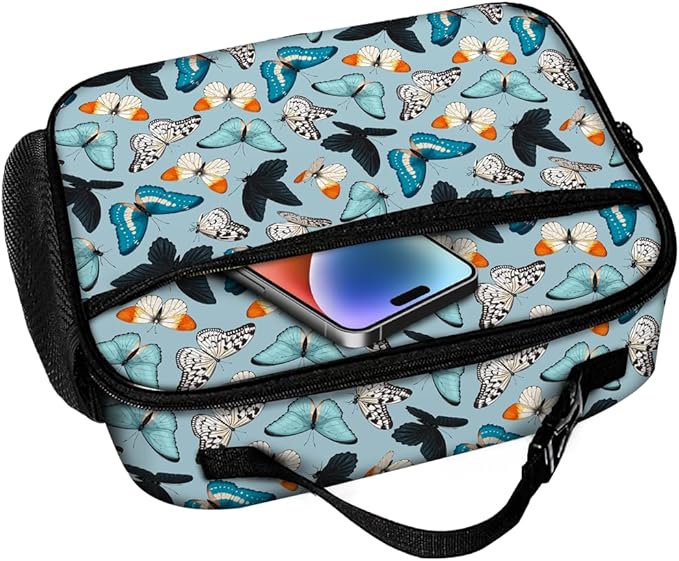 Butterfly Lunch Bag Reusable Insulated Lunch Box Keep Food Cooler Thermal Lunch Tote for Women Men