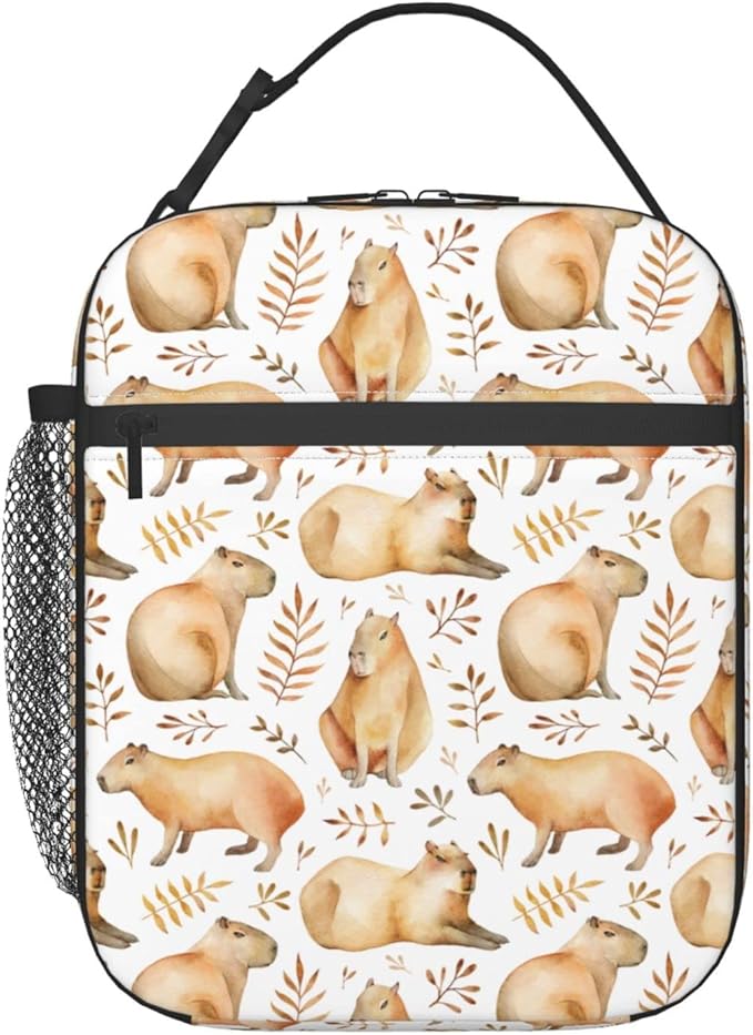Capybara Lunch Box Reusable Insulated Lunch Bag Thermal Cooler Tote For Boys Girls Teen School Men Women Picnic Travel Hiking