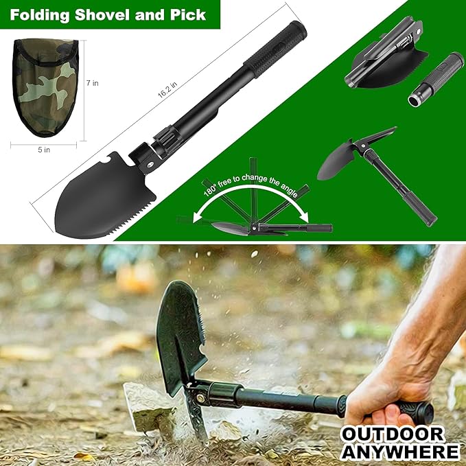 Emergency Survival Kit First Aid Kit, 121Pcs Tactical Gear Camping Gear Emergency Supplies with MOLLE Pouch, Stocking Stuffers for Men Camping Hiking Hunting Outdoor Adventure