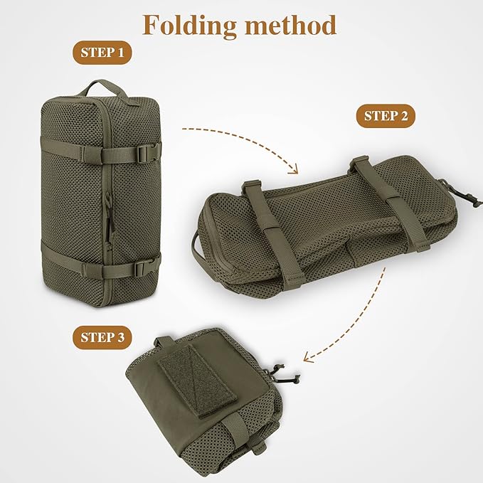 PETAC GEAR 3 PCS Tactical Modular Packing Cubes, Large Capacity Mesh Storage Bag,Outdoor Travel Organize Storage Pouches Bags.