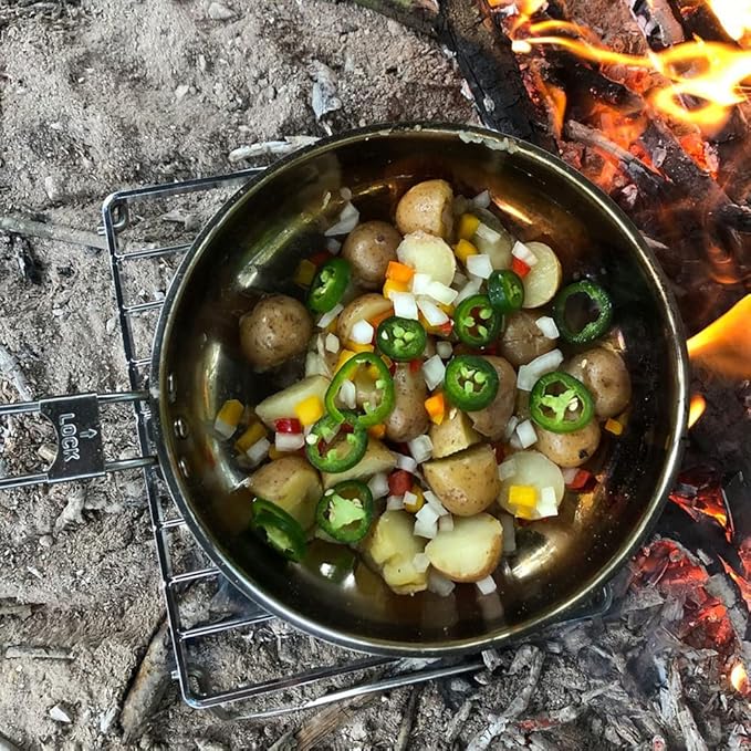 The Pathfinder School Stainless Steel Folding Skillet and Lid