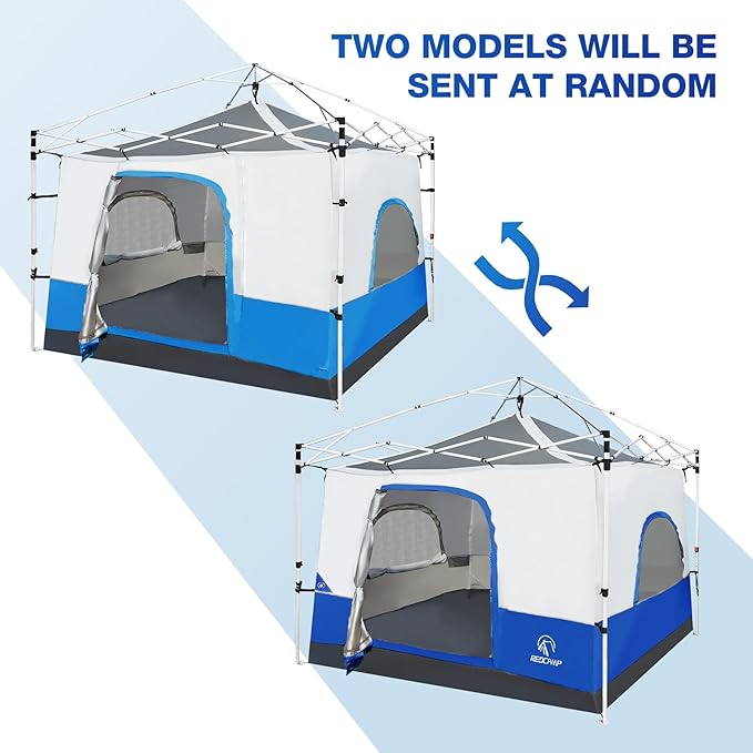 REDCAMP Canopy Camping Tent for Pop Up Canopy Tent, Inner Tent Converts Straight Leg 10'x10' or 10'x20' Canopy into Camping Tent, Fits 4-6 Person(Frame/Shelter NOT Included)