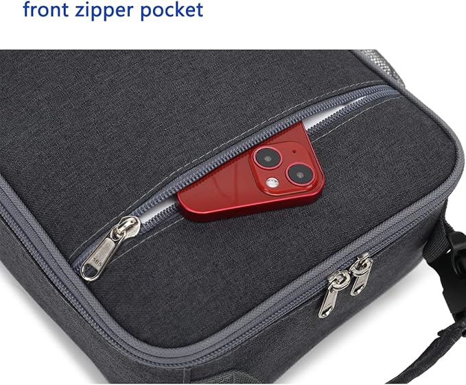 FlowFly Kids Lunch box Insulated Soft Bag Mini Cooler Back to School Thermal Meal Tote Kit for Girls, Boys, Dark