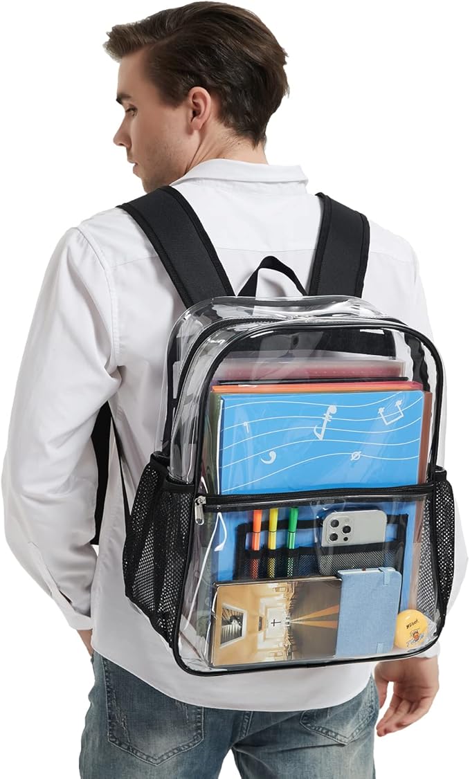 USPECLARE Clear Backpack for Stadium Approved 12×6×12, Water proof Clear Bag for Stadium Events and Concert Work Sport Event