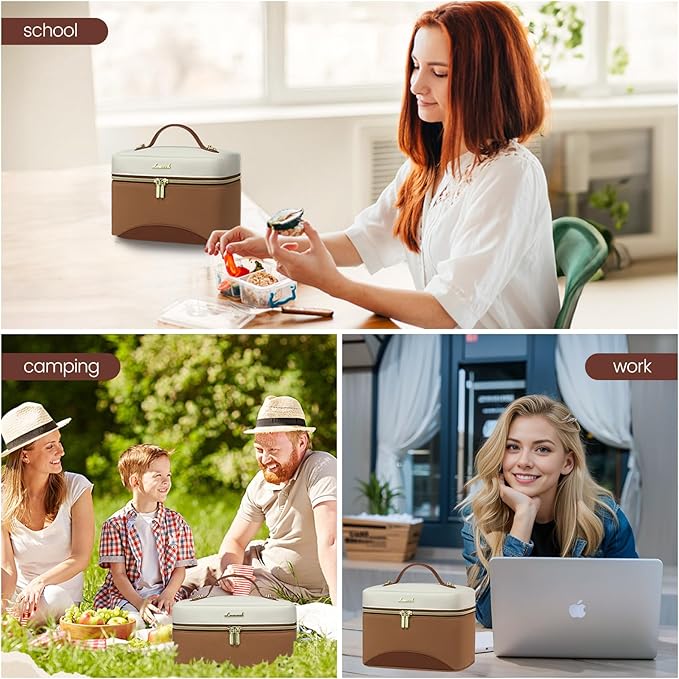 LOVEVOOK Insulated Lunch Bag for Women,Adult Lunch Box for Women,Leakproof Cooler Bag for Office Picnic Hiking Beach,Lunch Tote Bag with Adjustable Shoulder Strap