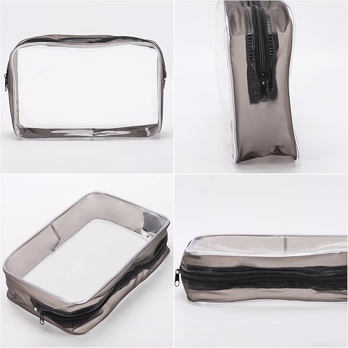 Tbestmax 10 Pack Clear Cosmetic Bags Makeup Bags Portable Waterproof TSA Approved Travel Toiletry Bags Organizer